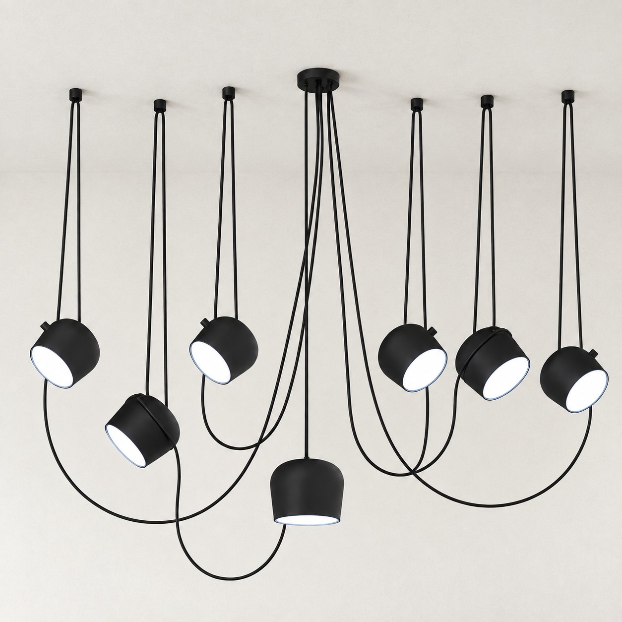 Aim pendant 7-head czarny configuration
