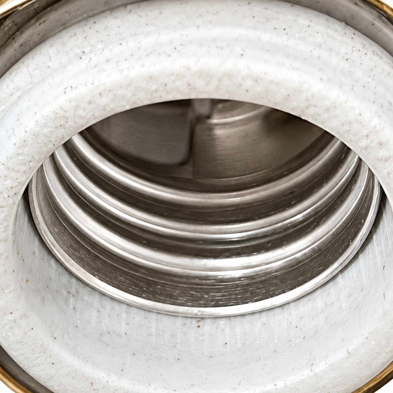 Chrome Finish, Clear and White Shades | Modern Double Glass Pendant Light — A layered perspectiv
