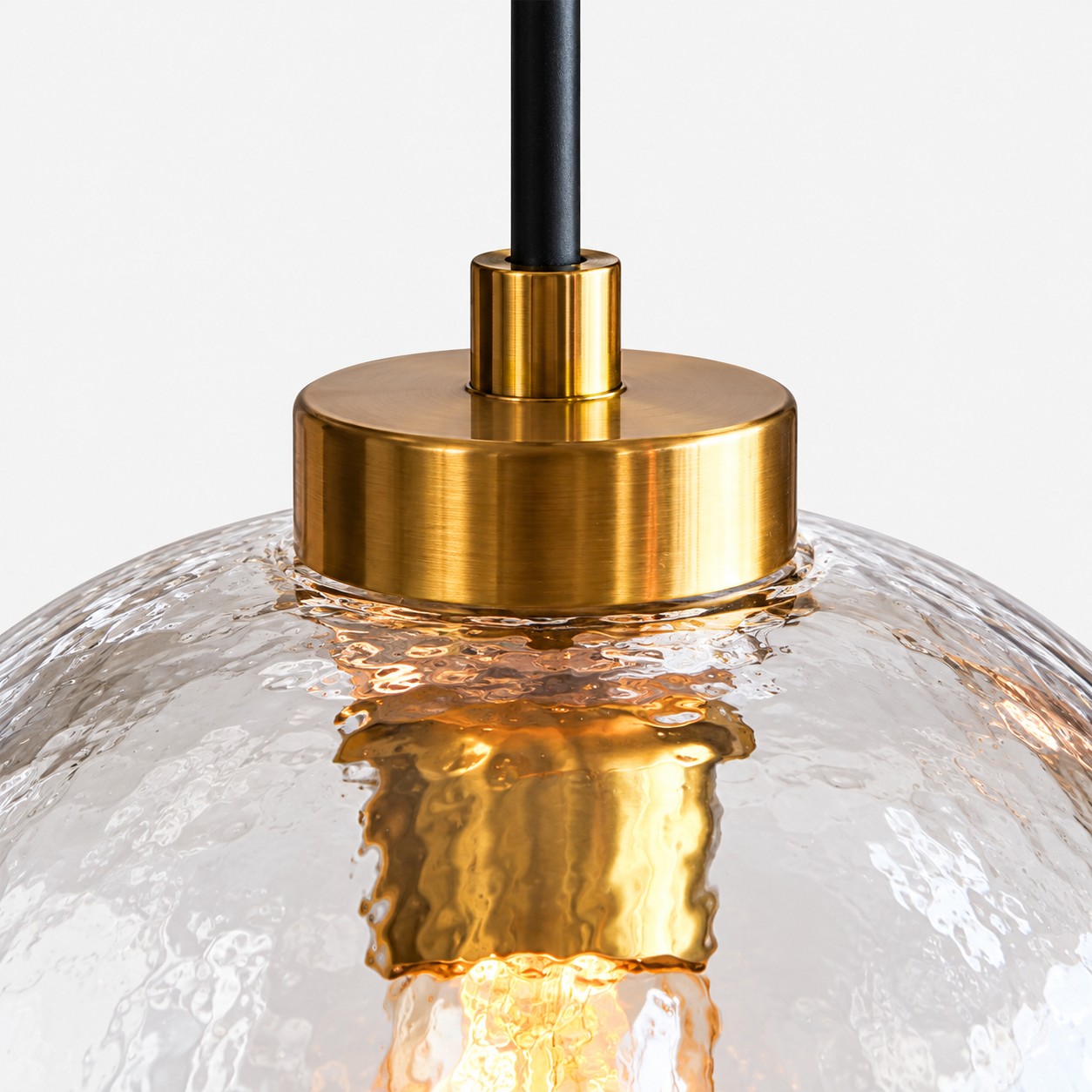 Textured Glass Globe Pendant Light | Open Bottom