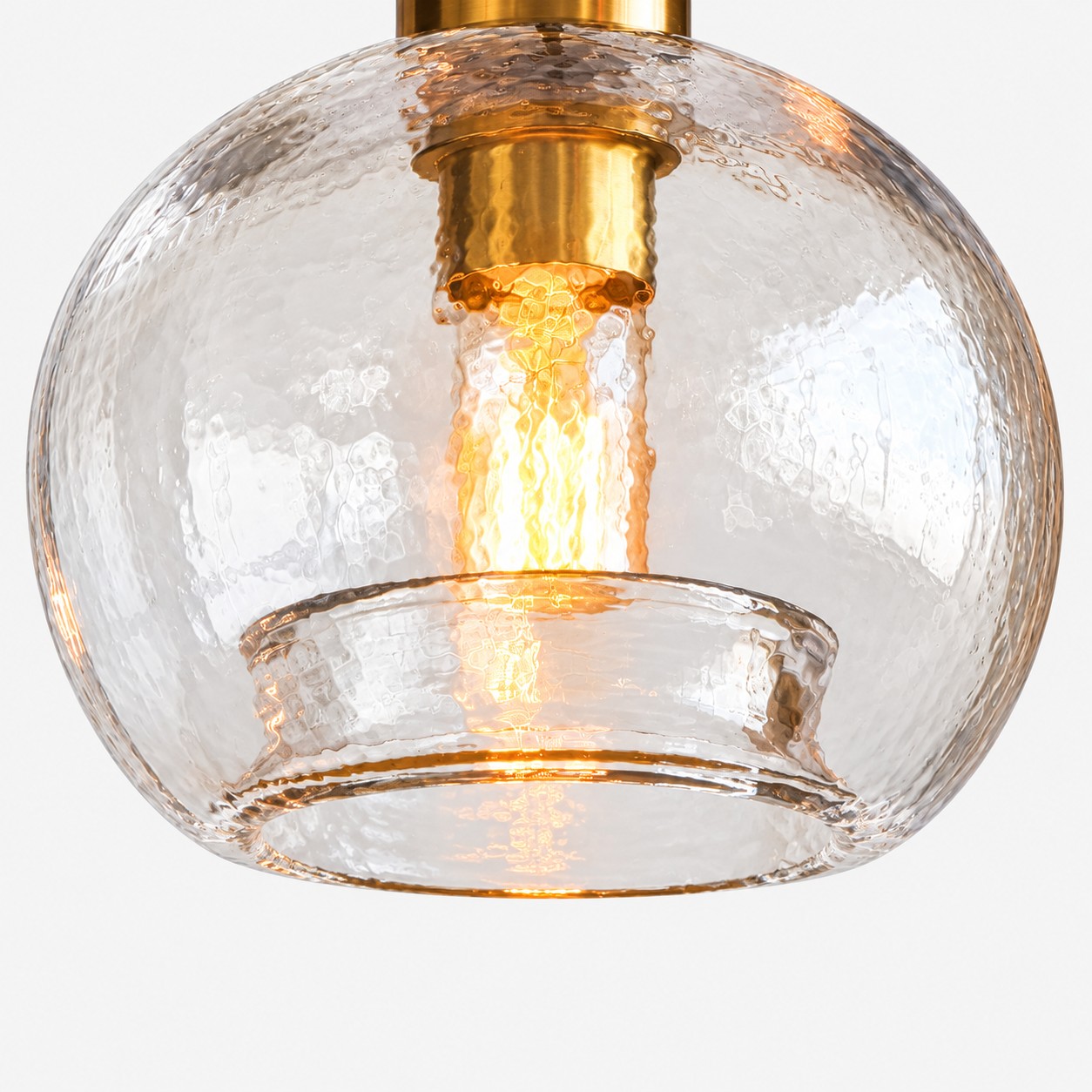 Textured Glass Globe Pendant Light | Open Bottom