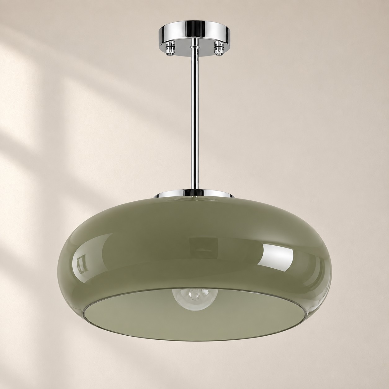 Brass-Finished Mount: Bauvia Round Glass Ceiling Light — A layered perspective