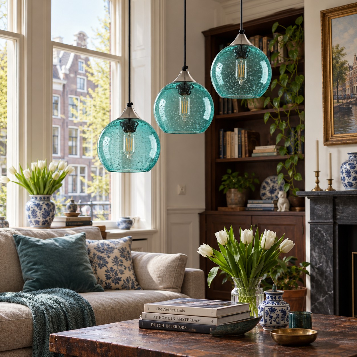 Bubble Glass Globe Single Pendant — Adjustable Cord, Chrome Finish
