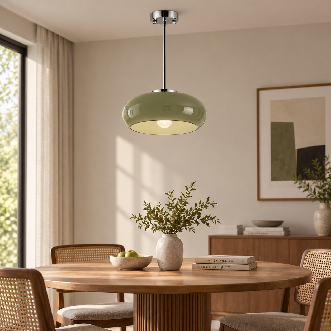 Brass-Finished Mount: Bauvia Round Glass Ceiling Light — A layered perspective