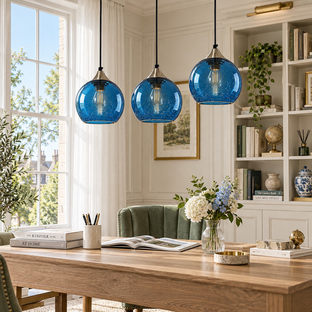Bubble Glass Globe Single Pendant — Adjustable Cord, Chrome Finish