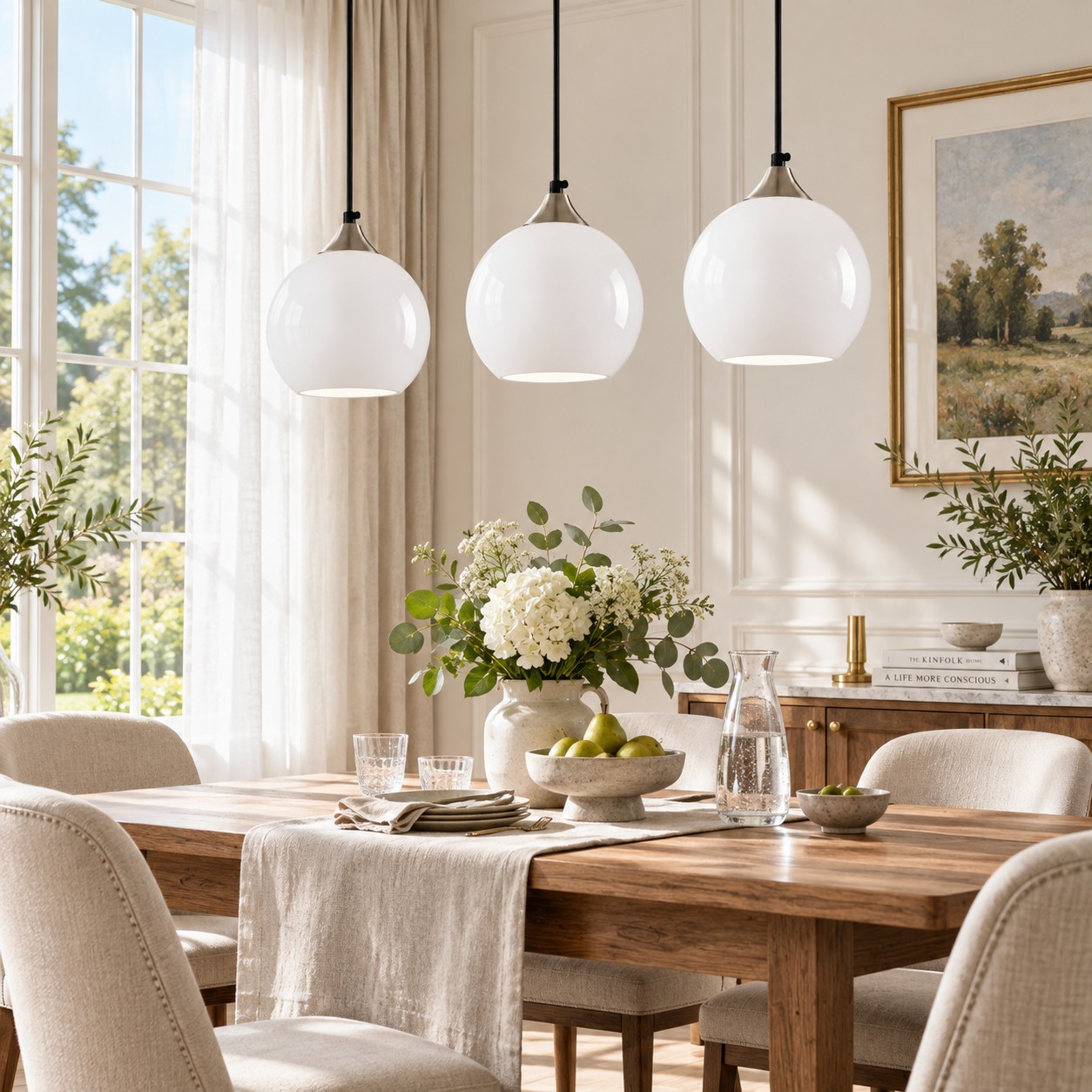 Bubble Glass Globe Single Pendant — Adjustable Cord, Chrome Finish