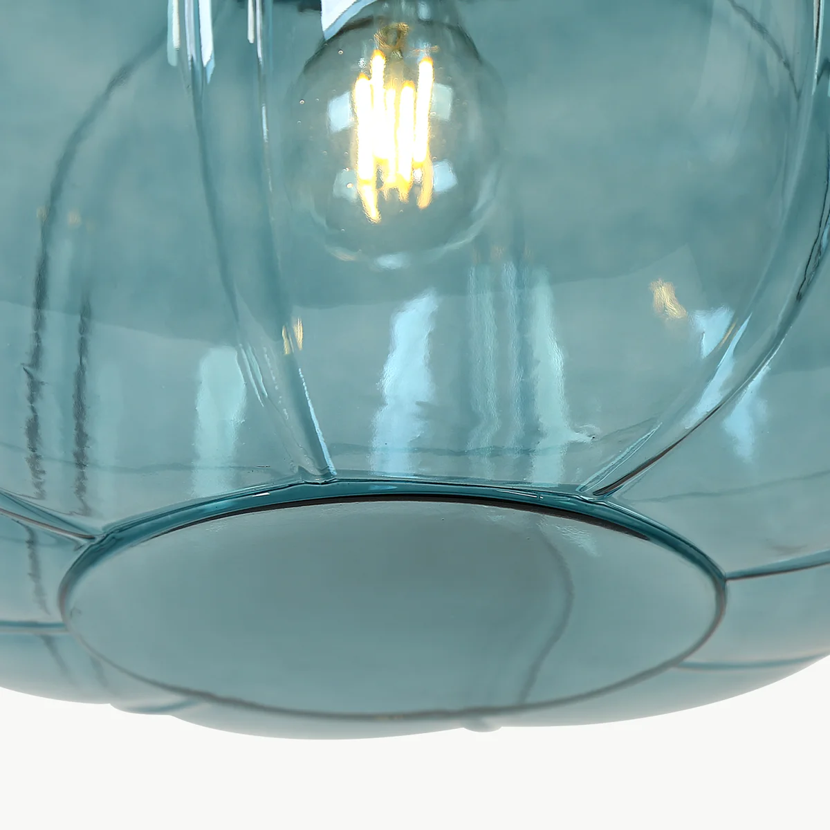 Ribbed Glass Single-Light Dome Pendant | Brass Finish — A layered perspective