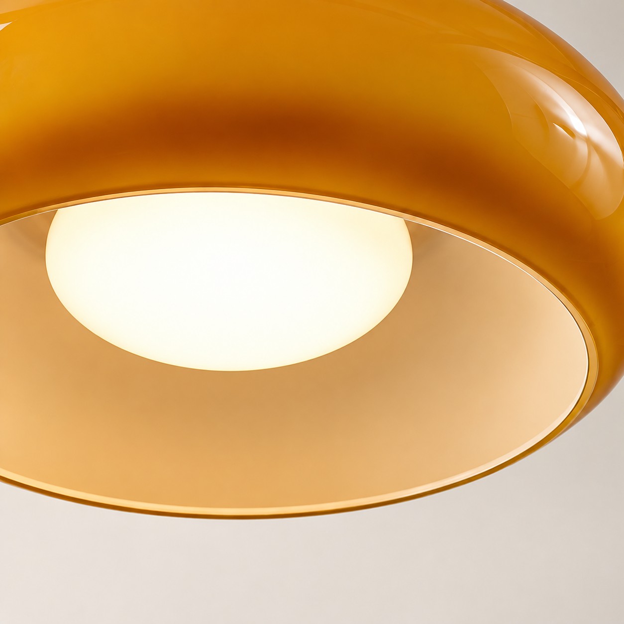 Brass-Finished Mount: Bauvia Round Glass Ceiling Light — A layered perspective