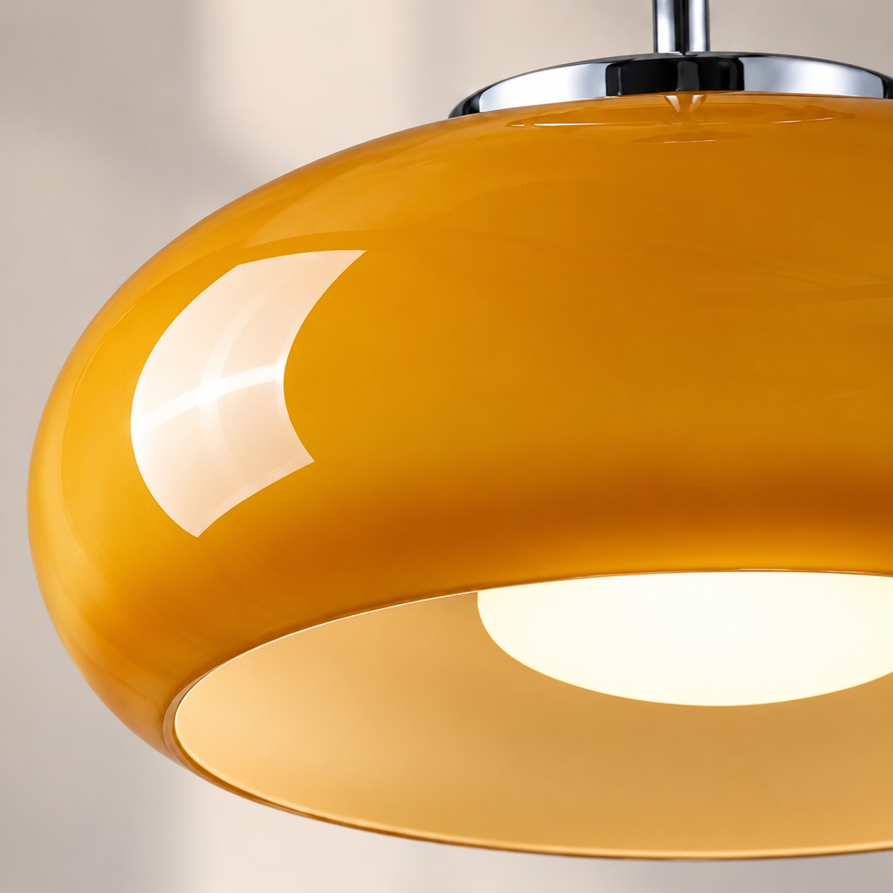 Brass-Finished Mount: Bauvia Round Glass Ceiling Light — A layered perspective