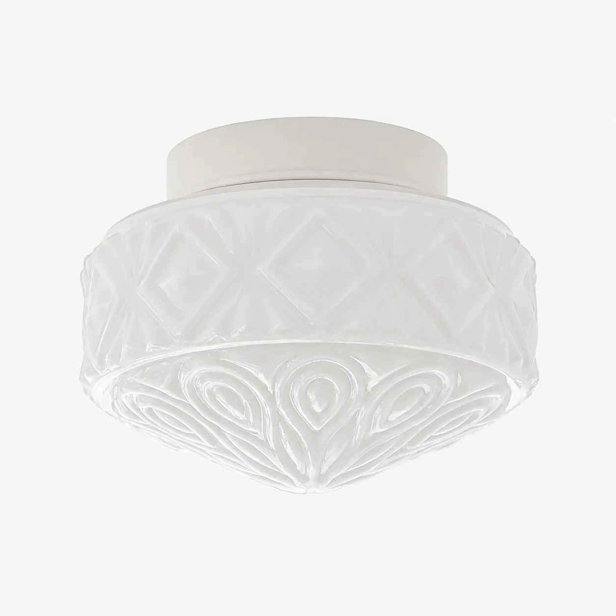 Milky white glass flush mount ceiling light