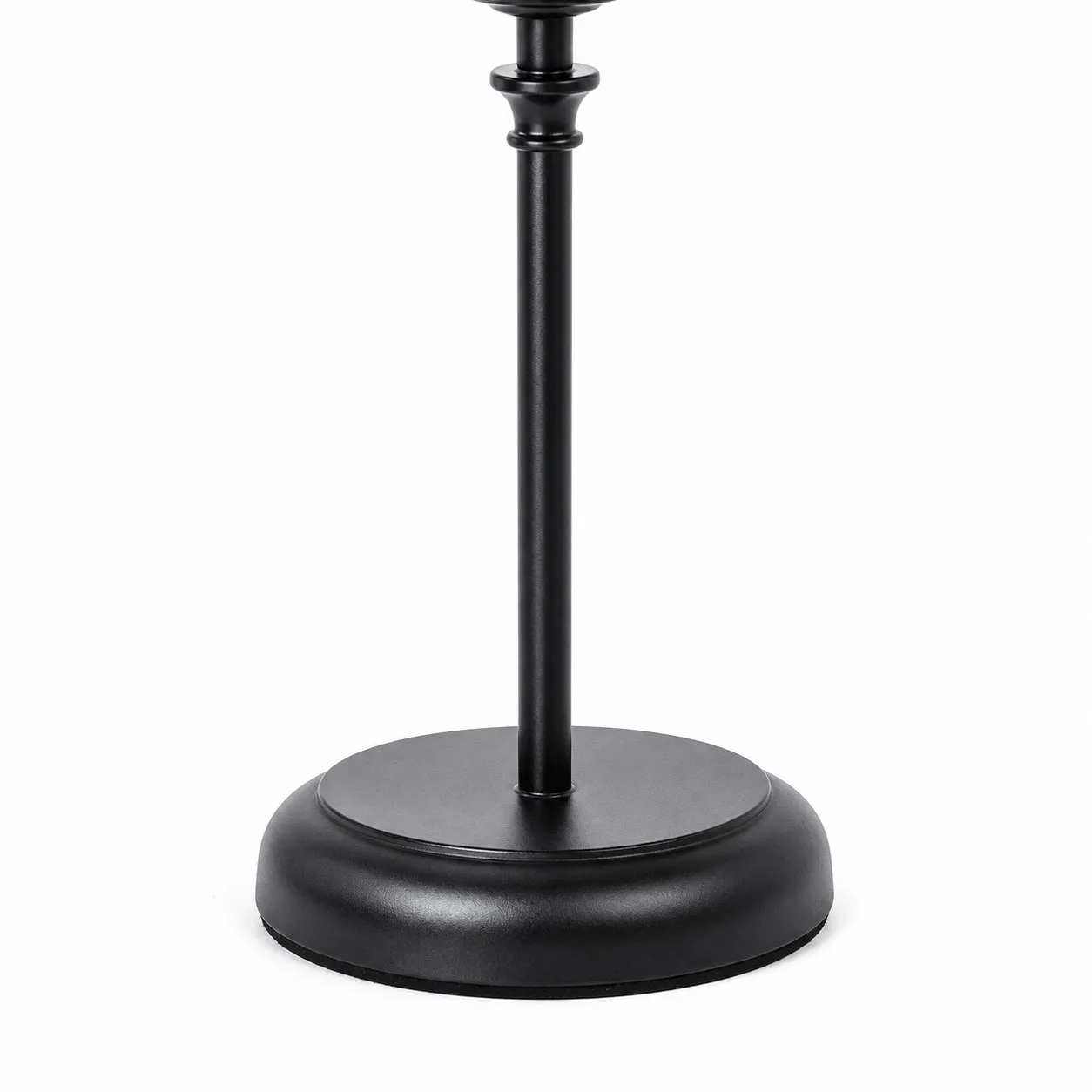 Matte black iron stem and base detail