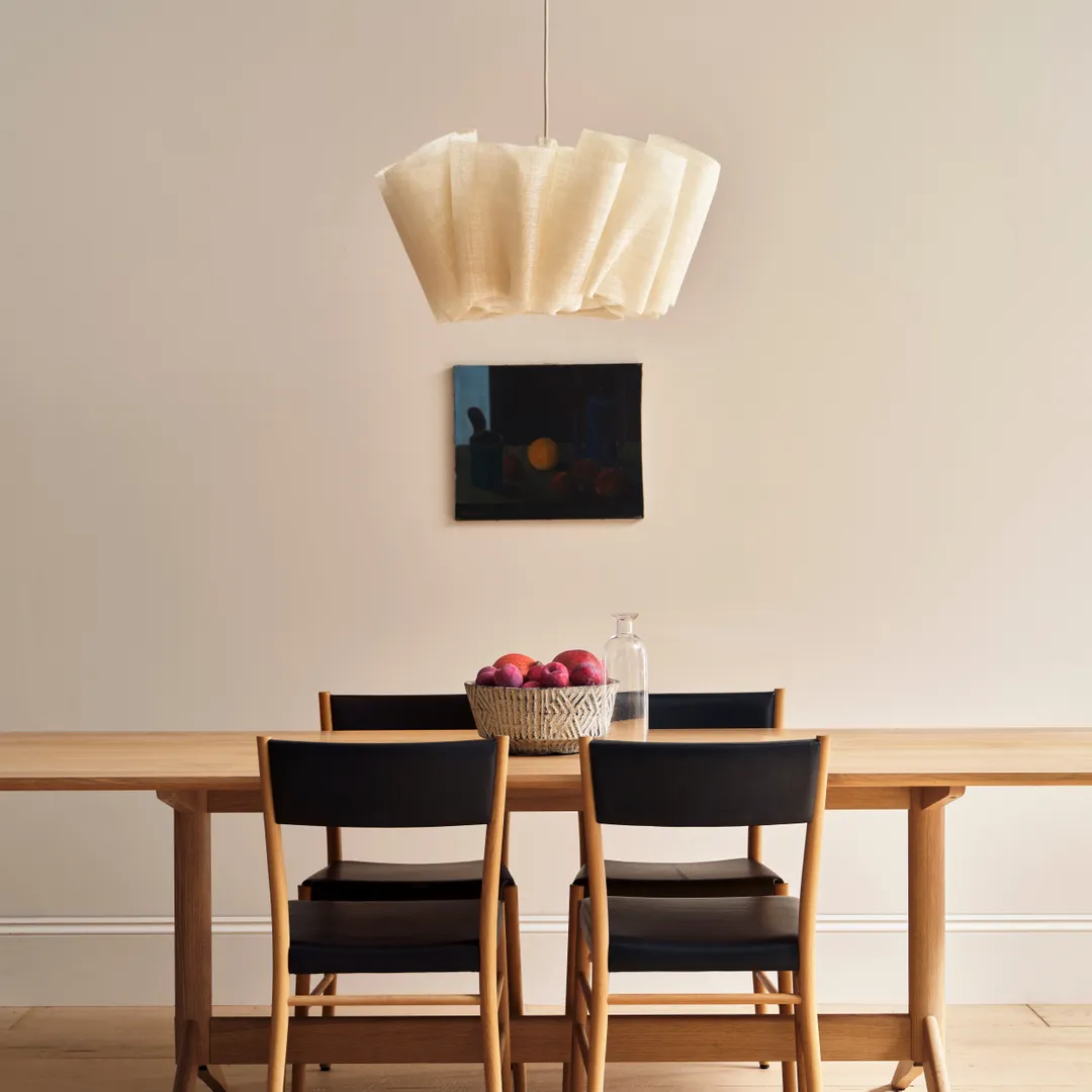 Nordic Linen Pleated  Fabric Pendant Light Lampshade