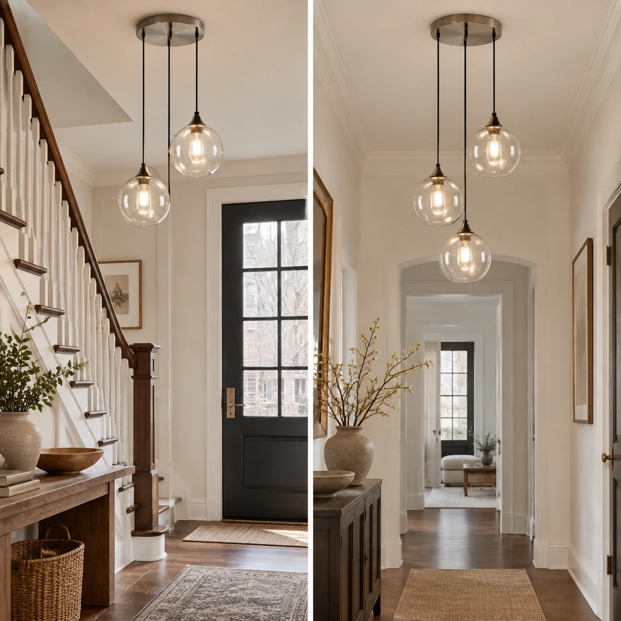 Bubble Glass Globe Single Pendant — Adjustable Cord, Chrome Finish - New2609-1024476 interior scene