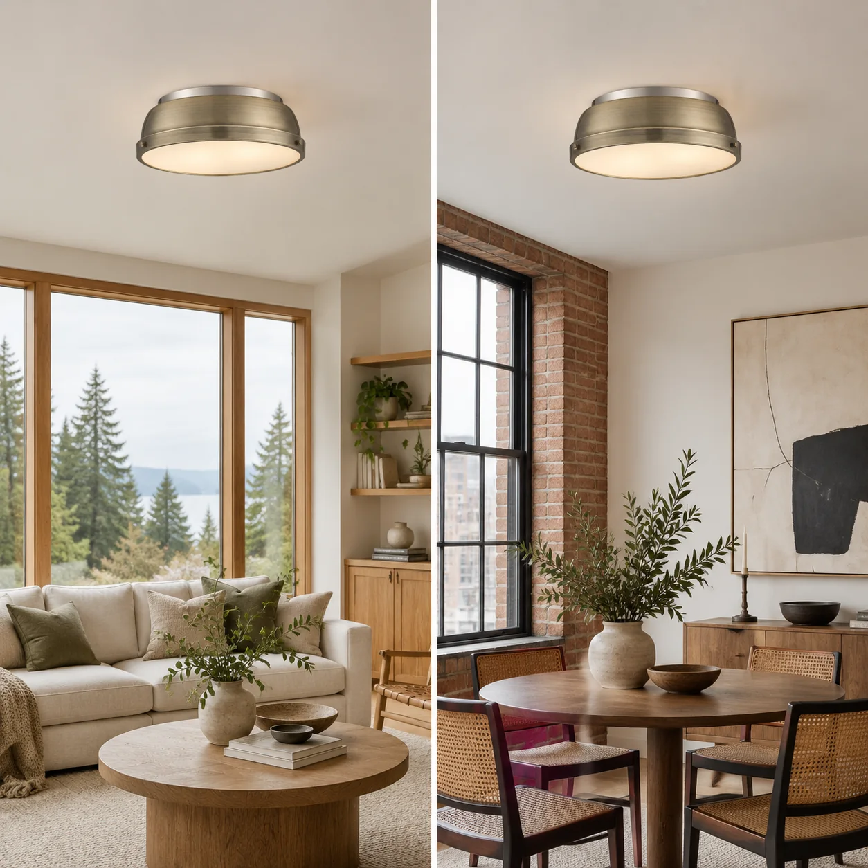 Textured Dome Ceiling Light | Frosted Diffuser — A layered perspective - New2609-1024488 interior scene