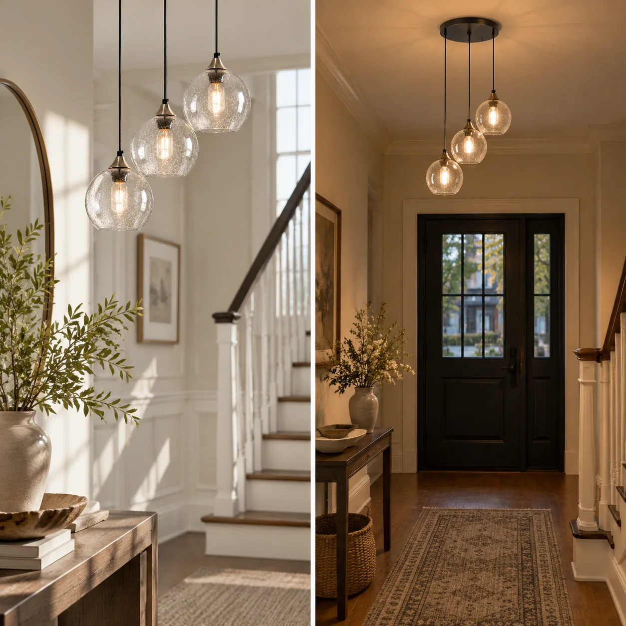 Bubble Glass Globe Single Pendant — Adjustable Cord, Chrome Finish - New2609-1024466 interior scene