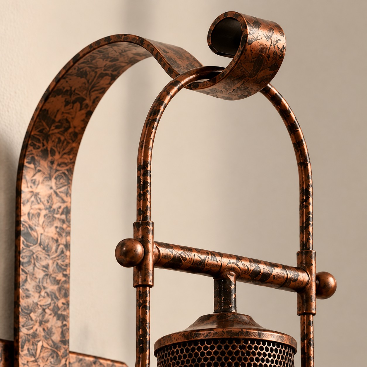 Patterned metal scrollwork