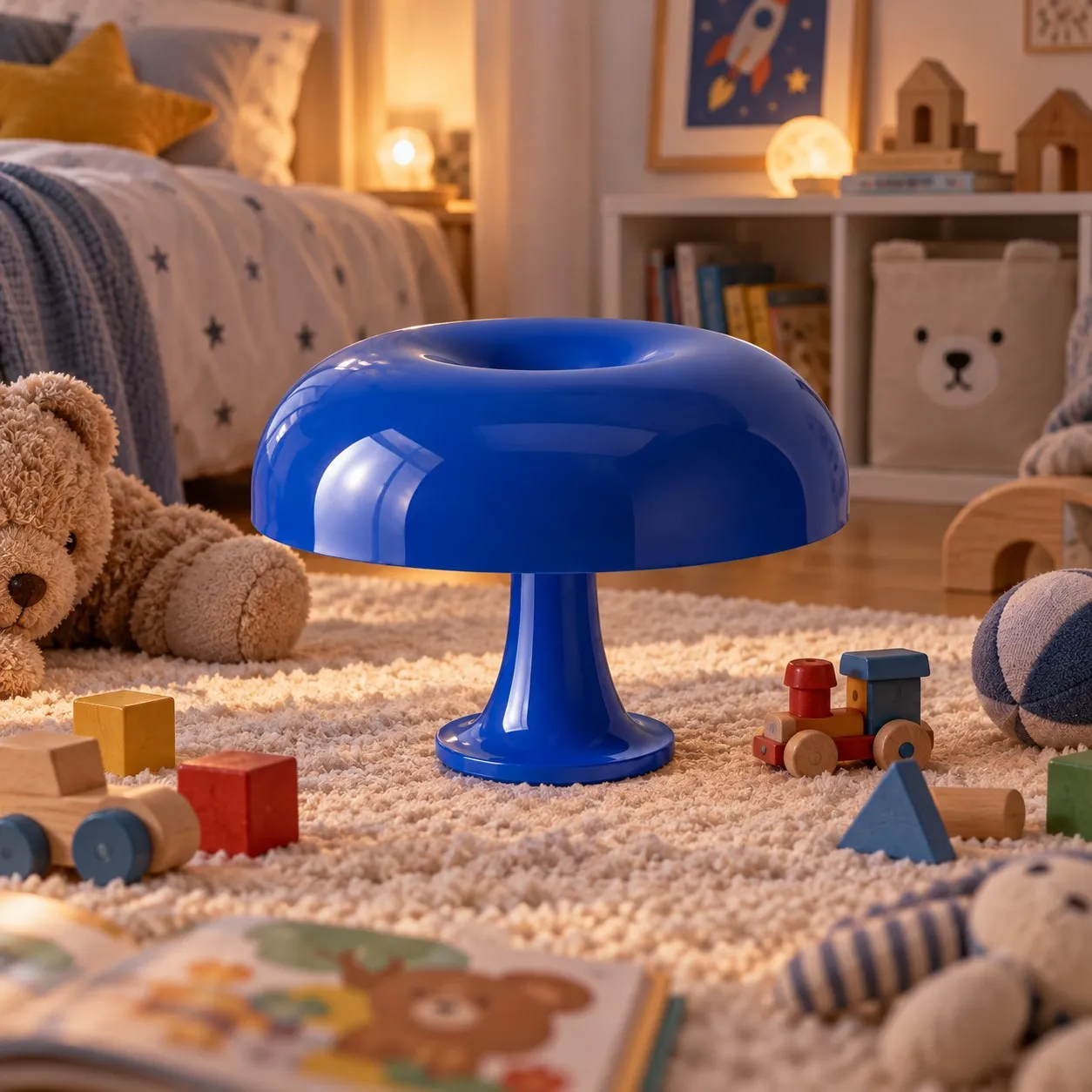 Blu scuro Nessino table lamp styled in an interior