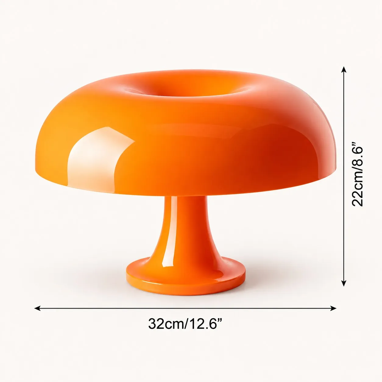Nessino table lamp dimensions showing 32 cm diameter and 22 cm height
