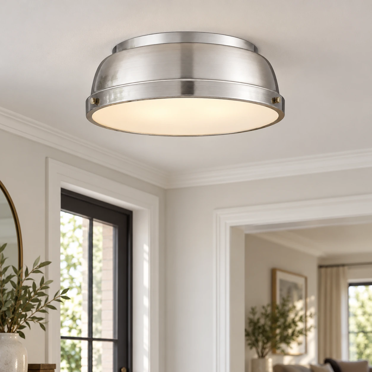 Textured Dome Ceiling Light | Frosted Diffuser — A layered perspective - New2609-1024488 interior scene