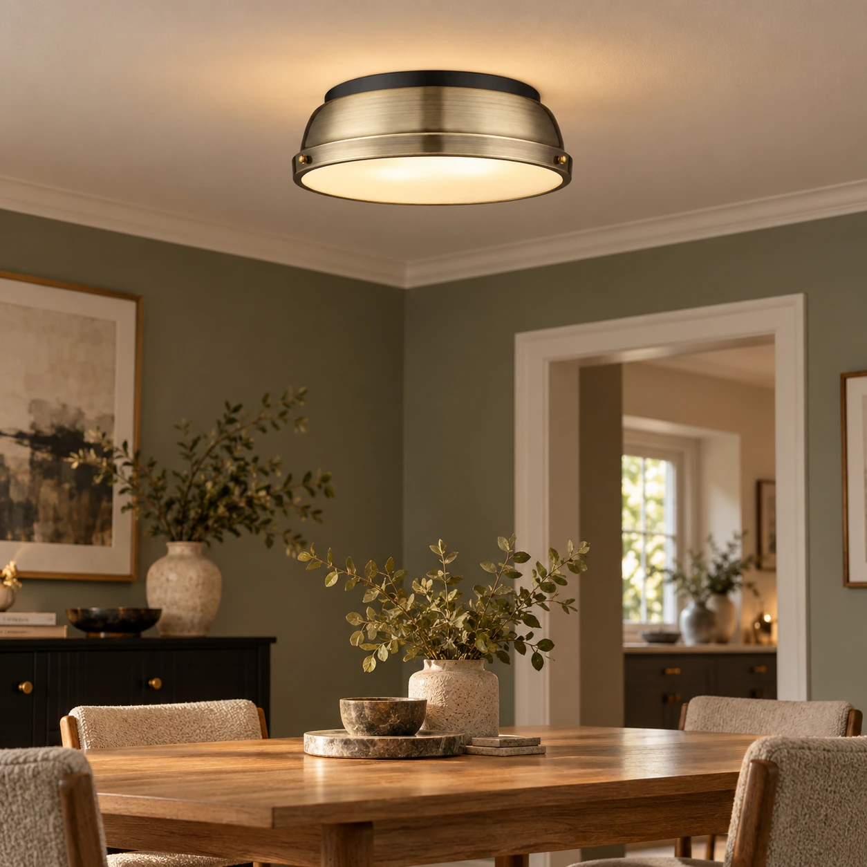 Textured Dome Ceiling Light | Frosted Diffuser — A layered perspective - New2609-1024482 interior scene