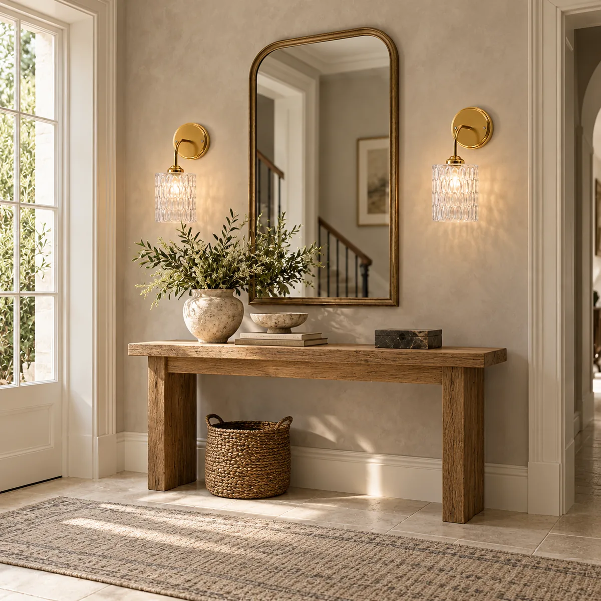 A Quiet Hammered-Glass Wall Sconce