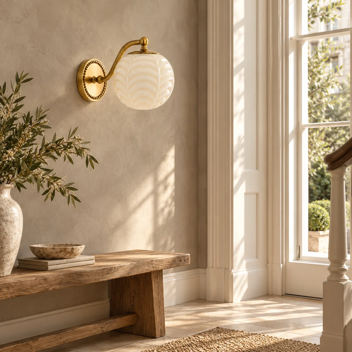 The Beaded Plate Finishes This Glass Sconce