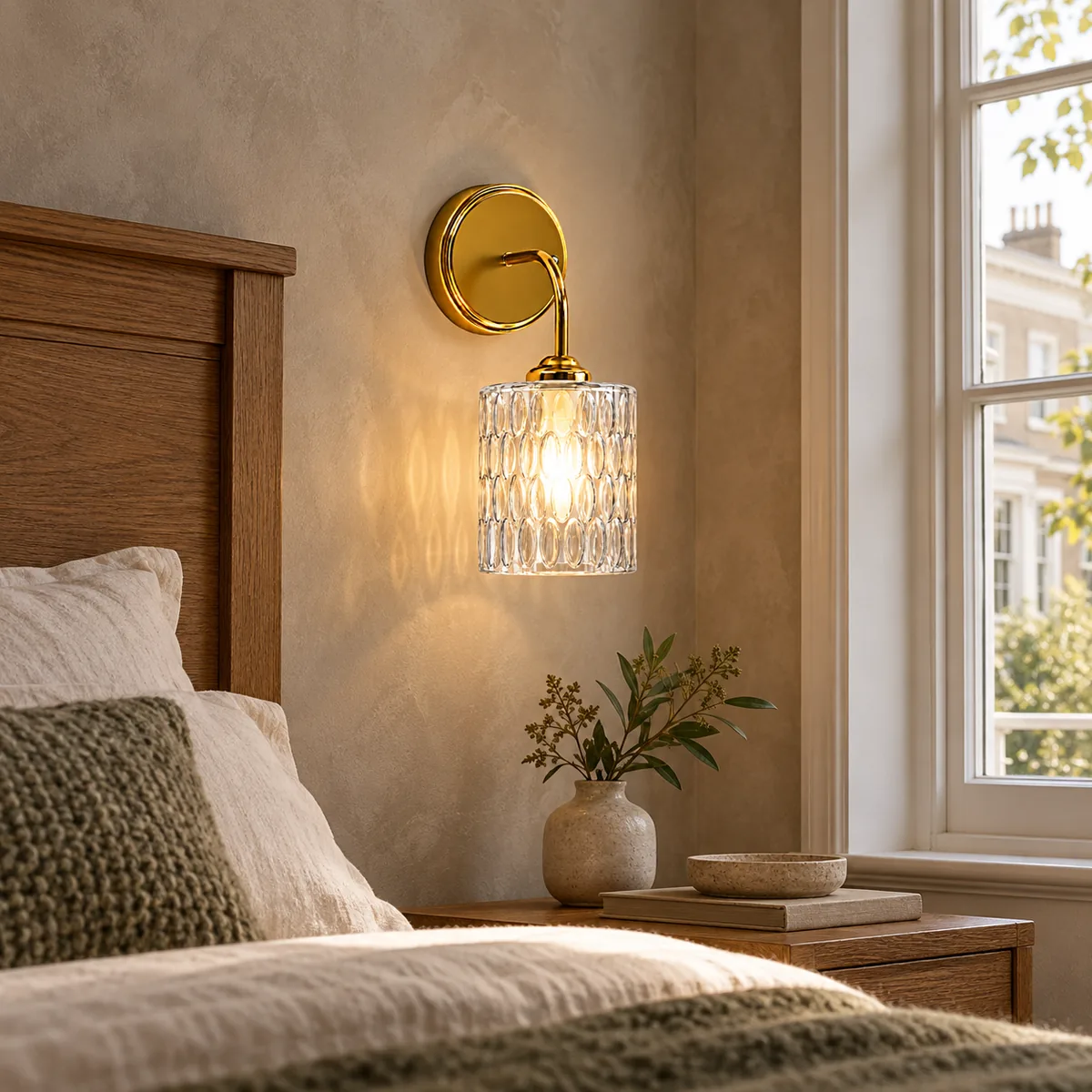 A Quiet Hammered-Glass Wall Sconce