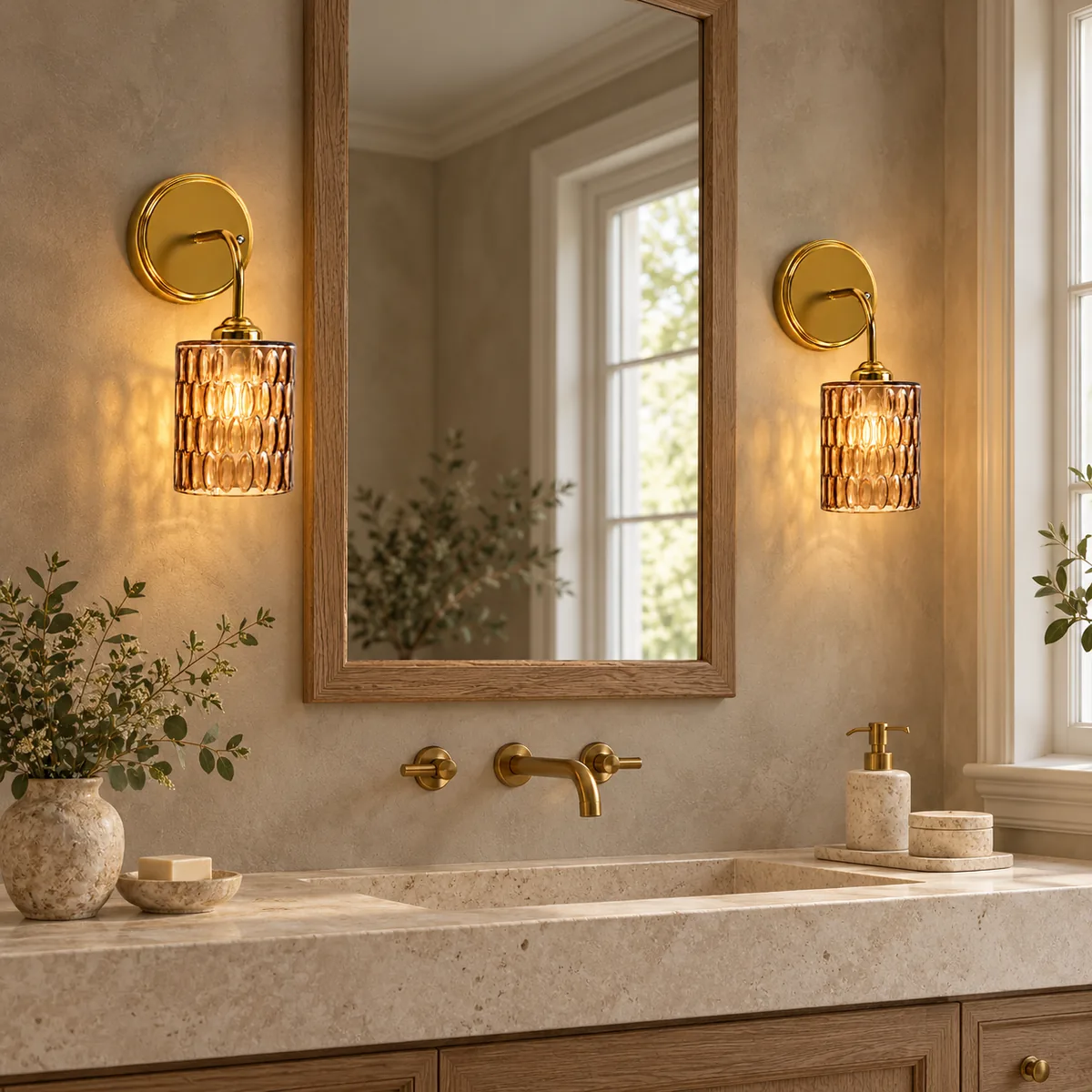 A Quiet Hammered-Glass Wall Sconce
