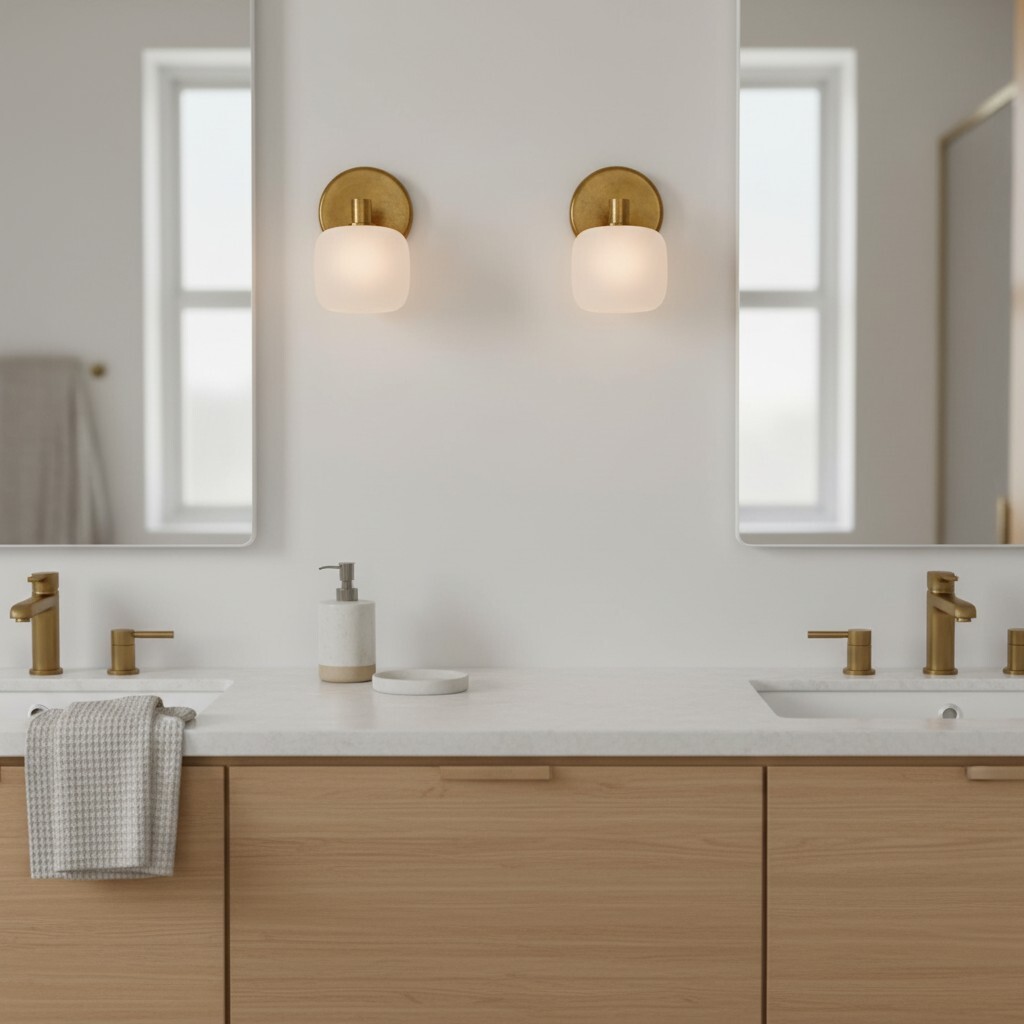 Zwei Lirra Wandleuchten im Badezimmer