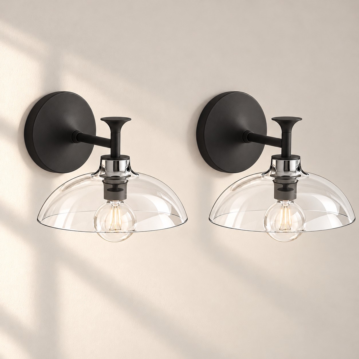 Matte Black, 1 light, set of 2