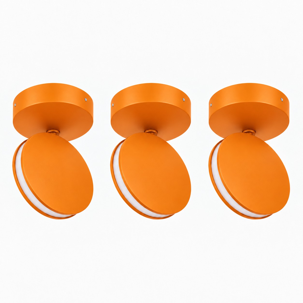Orange SPECTRA set of 3 LED ceiling and wall lights